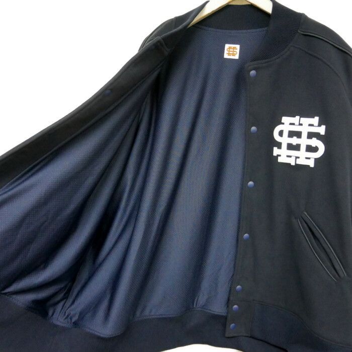 SEE SEE×fridge SETAGAYA SEESEE シーシー フリッジ世田谷 別注 国内正規 FLEECE STADIUM JACKET  フリーススタジアムジャケット スタジャン NAVY ネイビー 紺 XXL - メルカリ