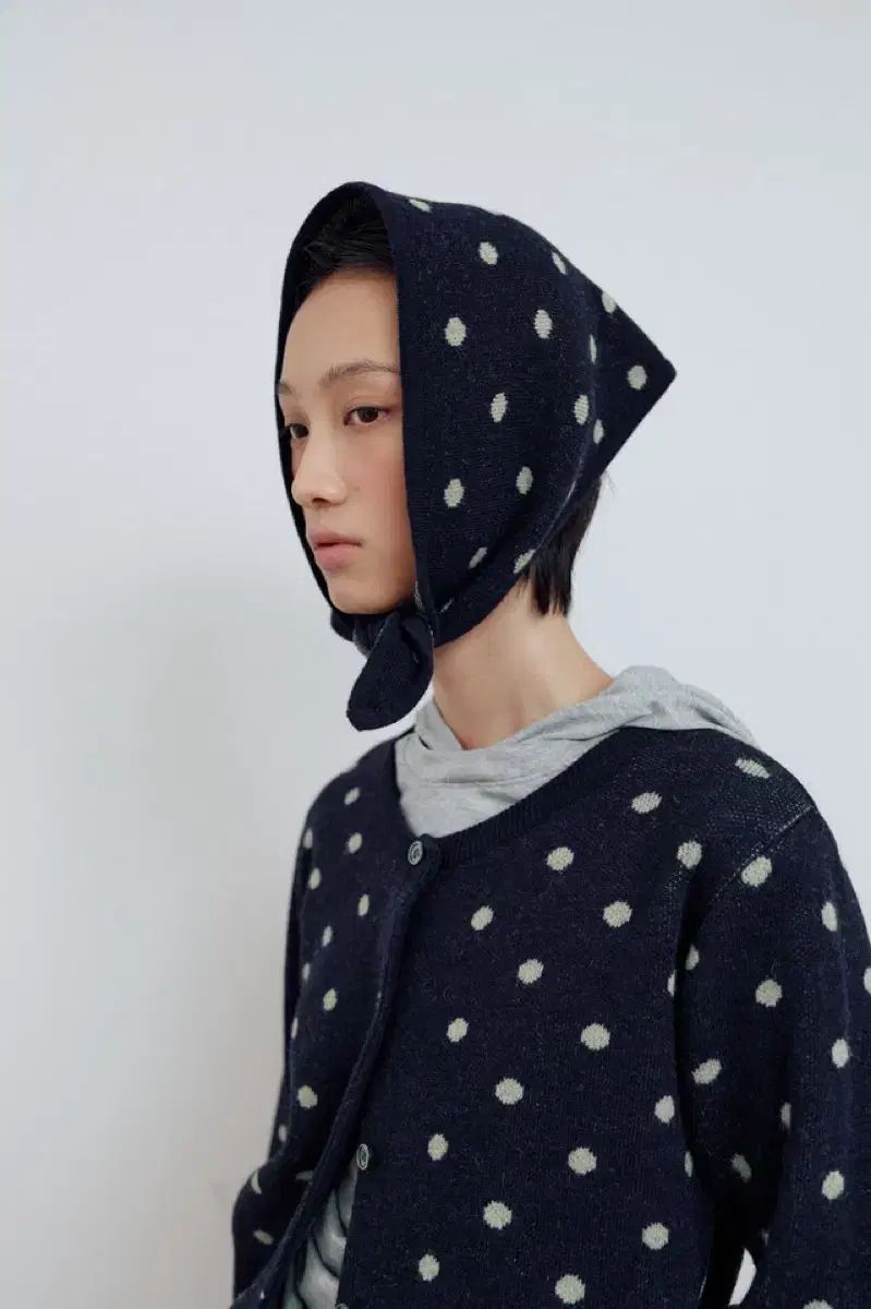 マゾネ ドット カーディガン スカーフ セット