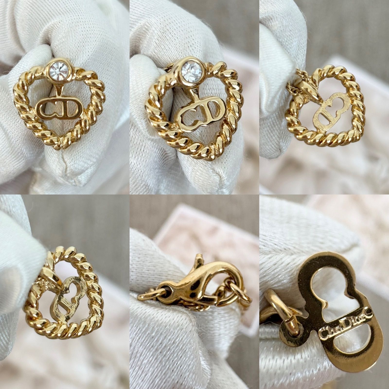 極美品！Christian Dior ハートロゴ　ネックレス　ラインストーン 極美品Christian Dior ネックレス ハート ラインストーン