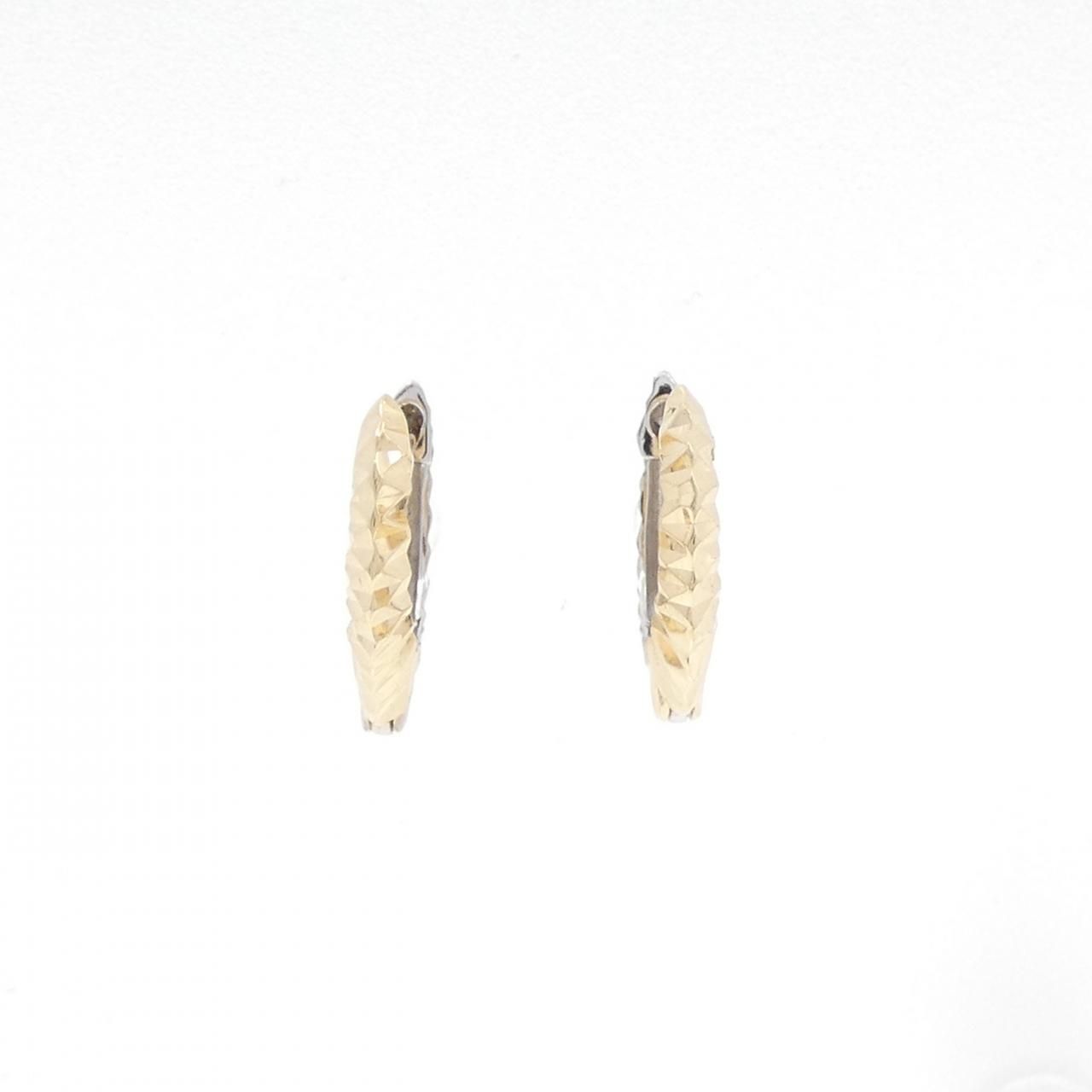 K10WG K18WGホワイトゴールド ピアス ひねりフープ K18 ホワイト