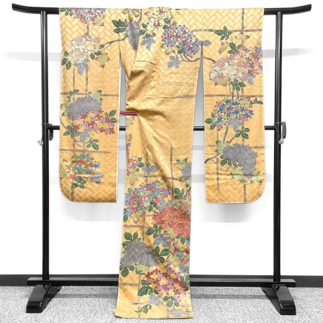 振袖 金駒刺繍 紫陽花 花模様 晴れの日 成人式 卒業式 着物 072w