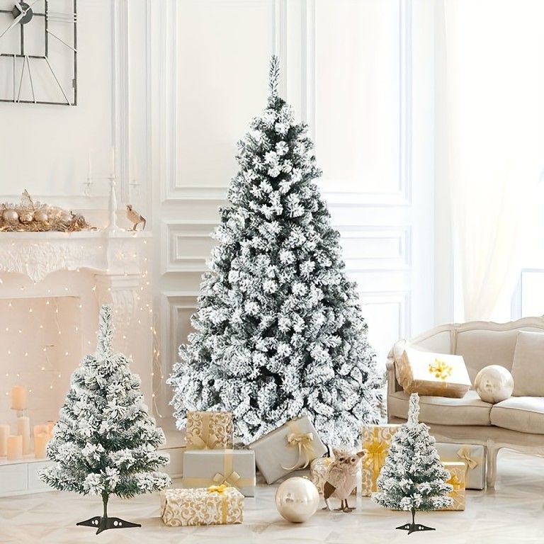 3個セット】クリスマスツリー 180cm/89cm/60cm/45cm ホワイト フロック