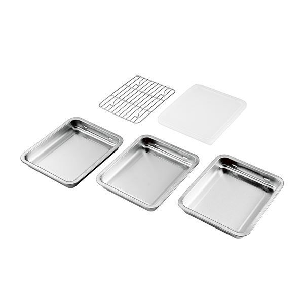 SUS ga サス ガ ステンレスバット3枚 フタ アミ付 SUS-B700