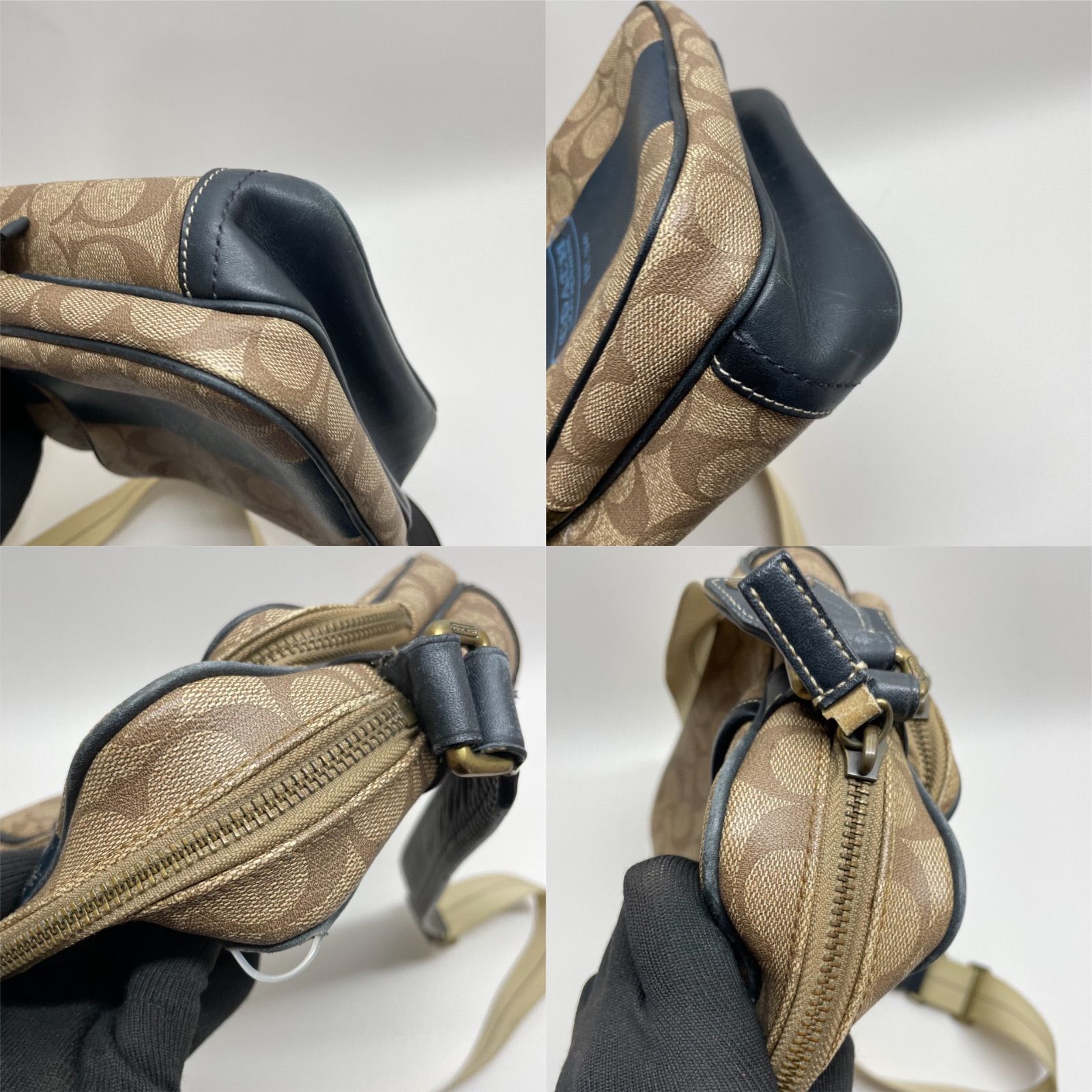 coach シグネショルダーバッグ PVCレザー G1069-F70078 ネイビー