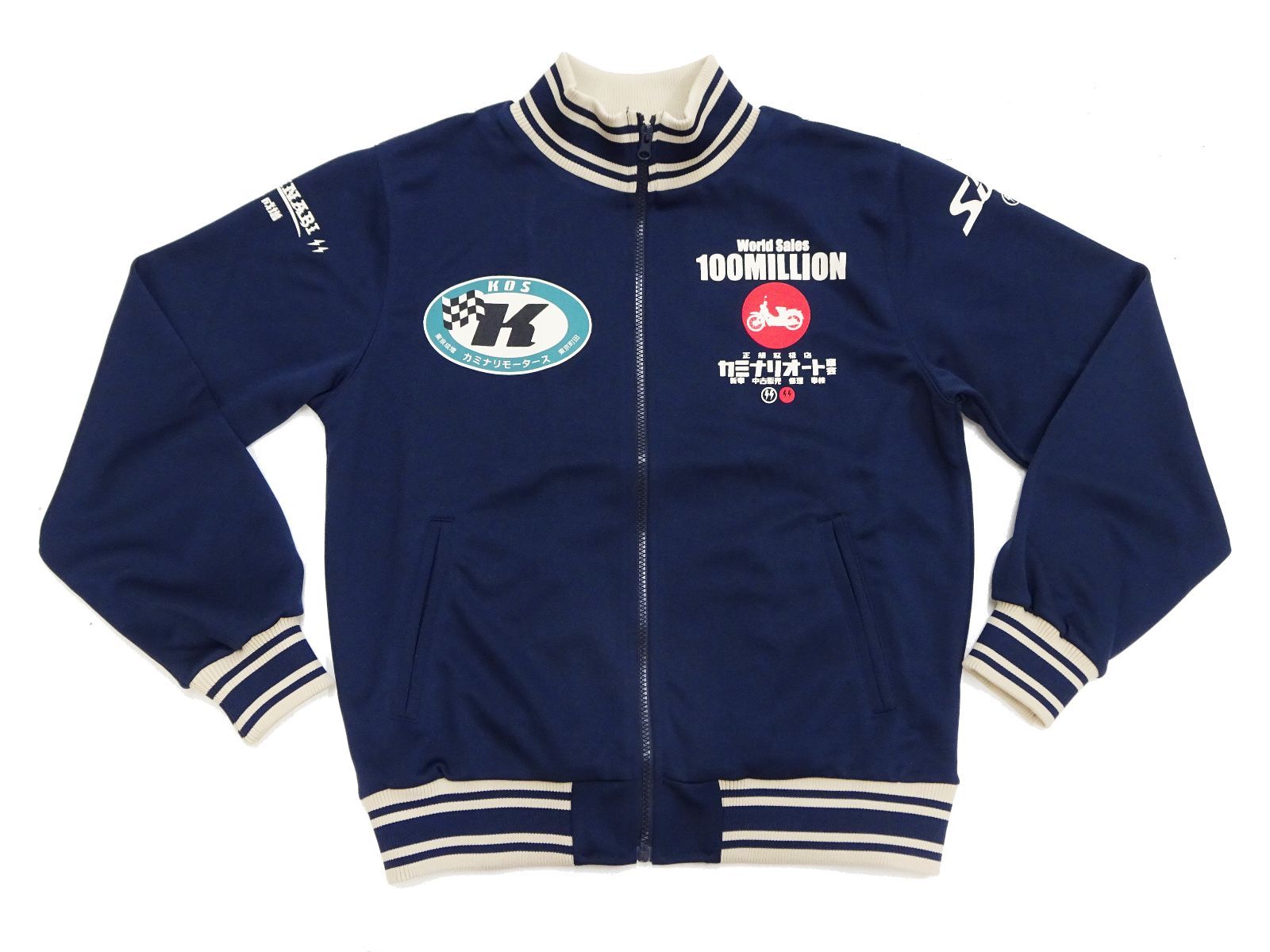 カミナリ ジャージ エフ商会 カミナリオート スーパーカブ 100MILLION トラックジャケット KJS-1800 ネイビー