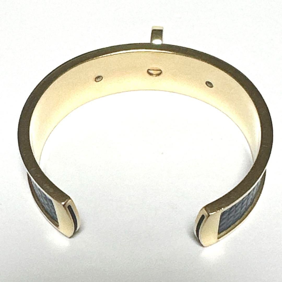 美品 HERMES エルメス リザード ケリーバングル ブレスレット ブルー