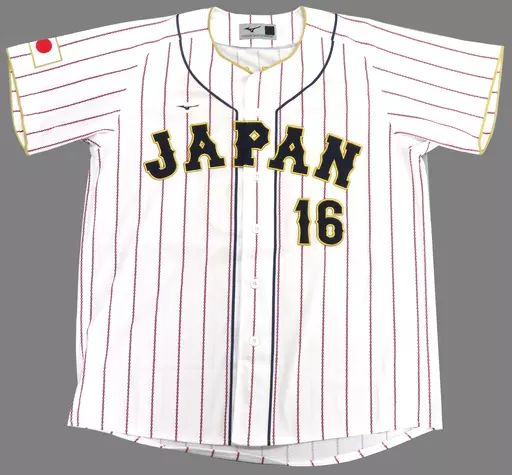 衣料雑貨　大谷翔平#16 侍ジャパン レプリカユニフォーム ホーム ホワイト Mサイズ 「2023 WORLD BASEBALL CLASSIC」 中古】衣料雑貨 大谷翔平#16 侍ジャパン レプリカユニフォーム