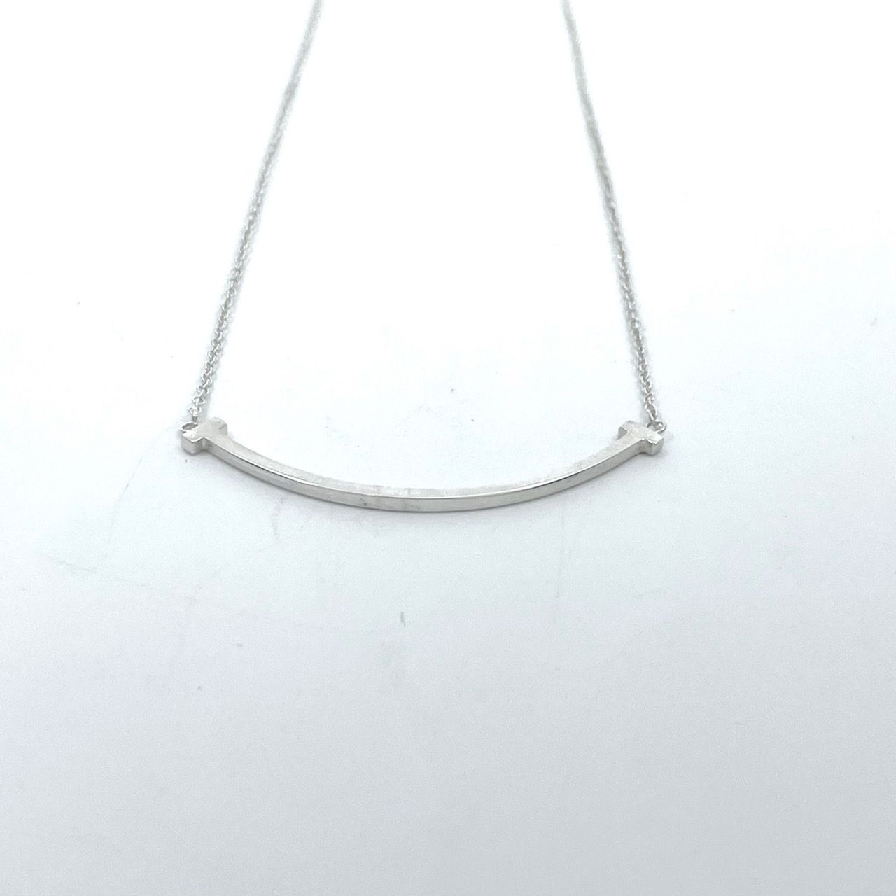 美品‌ TIFFANY & Co.T スマイル シルバー ネックレス TIFFANY&Co. ティファニー TIFFANY シルバー ネックレス T