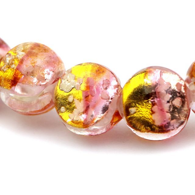 種類6：約20cm ケラマ サンセット オレンジ ホタルガラス ブレスレット 6mm 光る 夜光 とんぼ玉 沖縄 お土産 慶良間諸島 クリスマス 贈り物 ギフト プレゼント