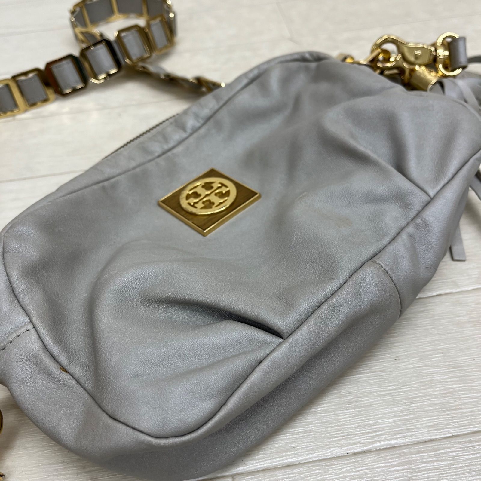 169◎ TORY BURCH ショルダー バッグ グレー レディース