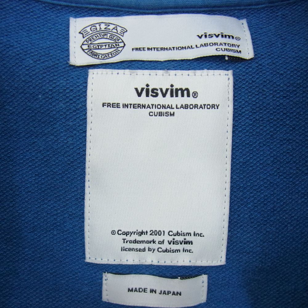 VISVIM ビズビム 12SS 0112105010021 INDIGO HOODIE F.Z. GIZA インディゴ フーディ ジップ パーカー ブルー系 2【中古】 VISVIM ビズビム 12SS 0112105010021 INDIGO HOODIE F.Z. GIZA