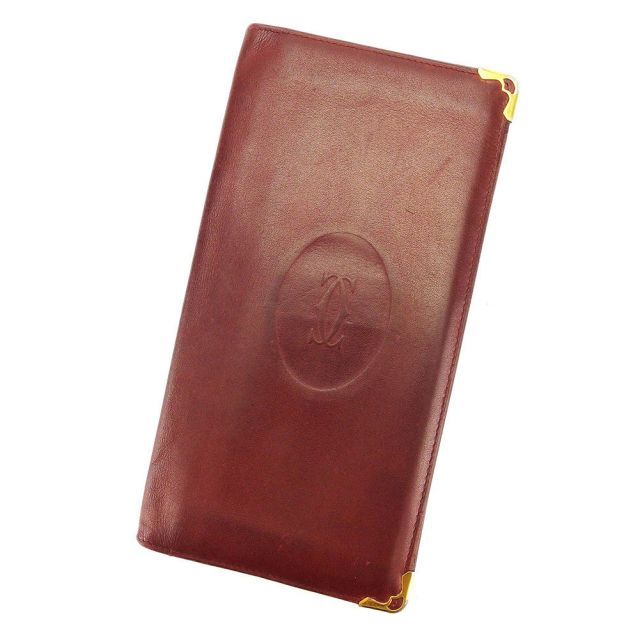 カルティエ 二つ折り 札入れ 長財布 財布 マストライン ボルドー レザー Ｃａｒｔｉｅｒ  L1634S