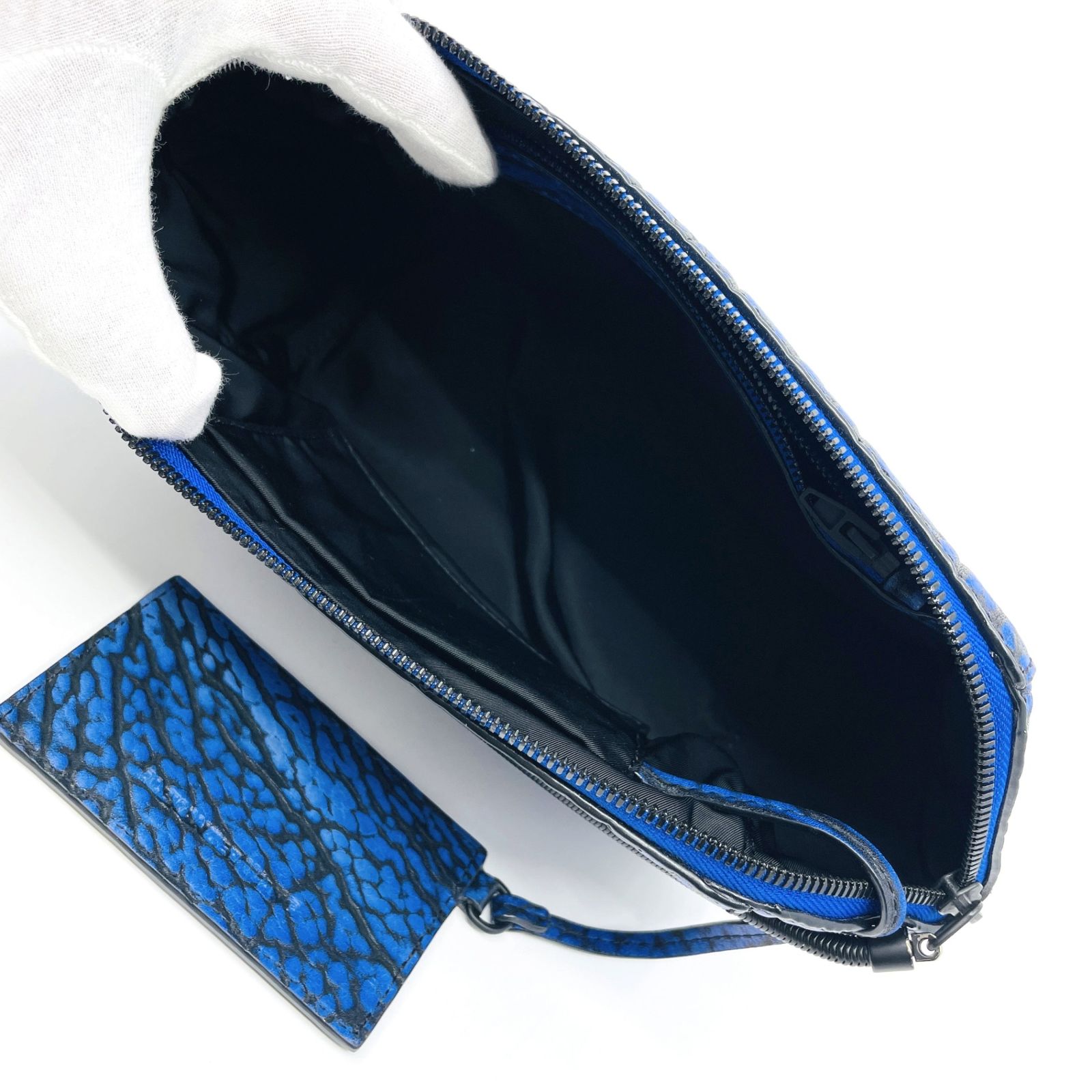 Alexander Wang アレキサンダーワン ミラー付きクラッチバッグ ハンドポーチ ブルー系 レザー NICORILABO_COM