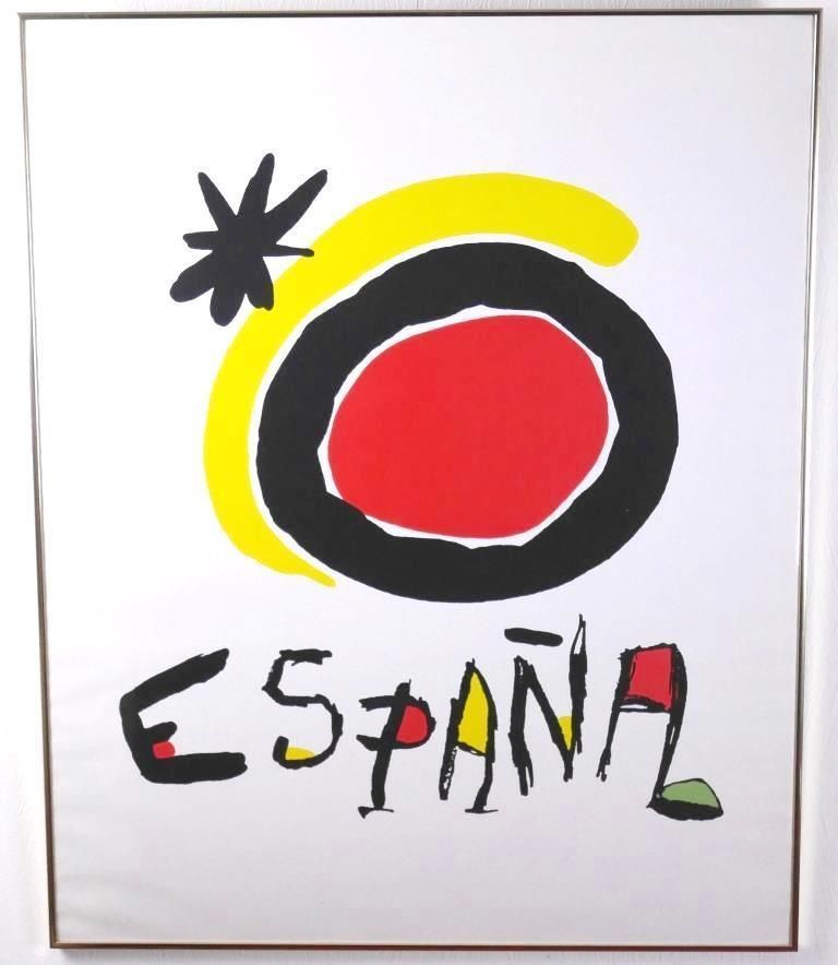 安い送料無料ジョアン・ミロ『ESPANA スペイン』◆リトグラフ◆抽象巨匠！人気！額装 石版画、リトグラフ