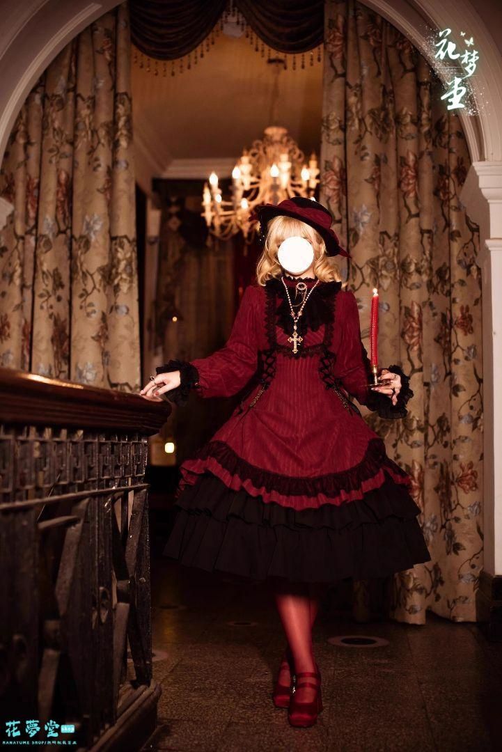 25年 コスプレ ドレスロリータセット 仮装 オリジナル 洋服 ロリータ ワンピース 撮影会 舞台 イベント 花夢堂-249