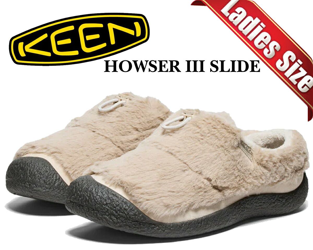 キーン ハウザー スリー スライド ウィメンズ KEEN HOWSER III SLIDE SILVER LINING|CANTEEN 1029434 グレー シルバー ファー クロッグ スライド サンダル