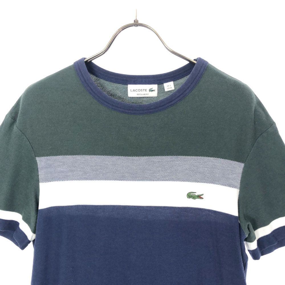 ラコステ ボーダー 半袖 Tシャツ XS LACOSTE ロゴワッペン REGULAR FIT メンズ