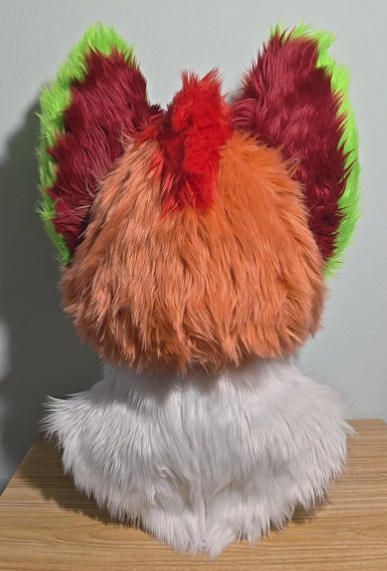 着ぐるみヘッド 狼 NO.388 オレンジ色 緑 全頭ヘッド ケモノ ファースーツ ぬいぐるみ コスプレ コスチューム kigurumi