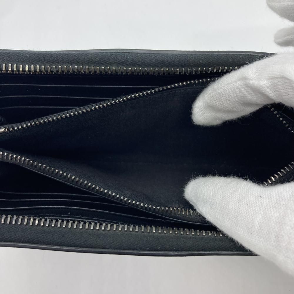 ディオール　ロングジップウォレット　CDアイコン　レザー　黒　ブラック　箱付き Christian Dior 【純正ラッピング済】ディオール ロングジップ