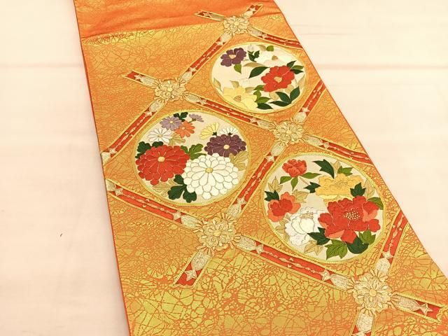 ◆S551◆美品　六通袋帯　正絹　金泥　作家落款　蔦　和装着物帯 ◇S551◇美品 六通袋帯 正絹 金泥 作家落款 蔦 和装着物帯