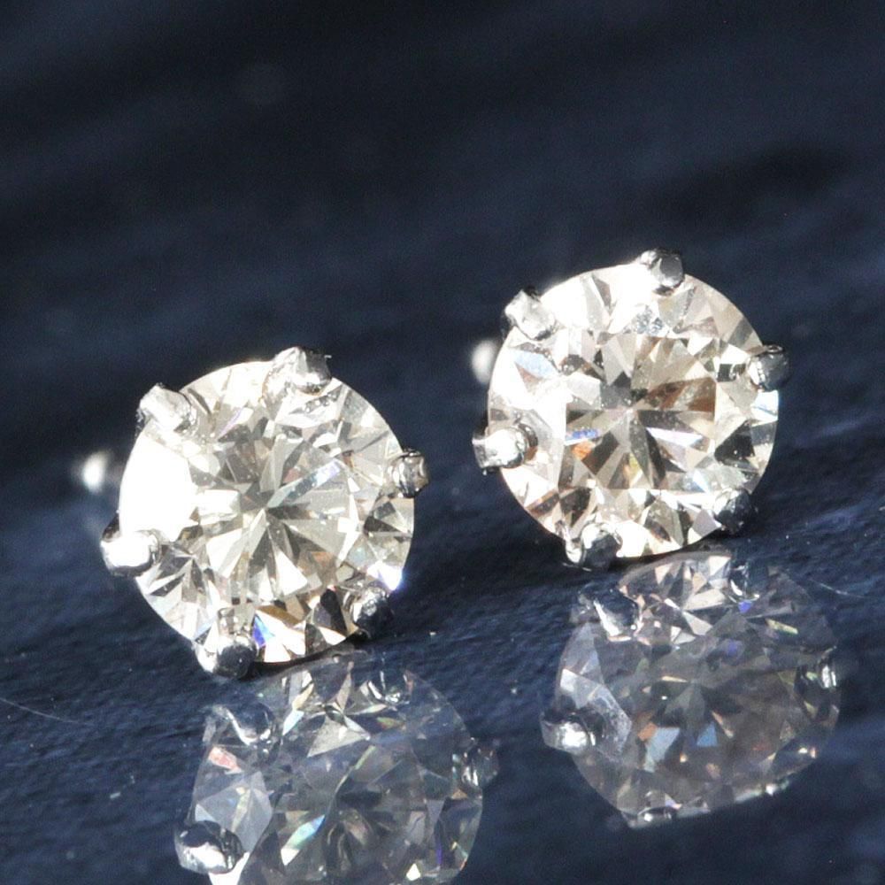 0.5ct ハートキュー H&C ダイヤモンド プラチナ 一粒 ピアス 鑑別付-