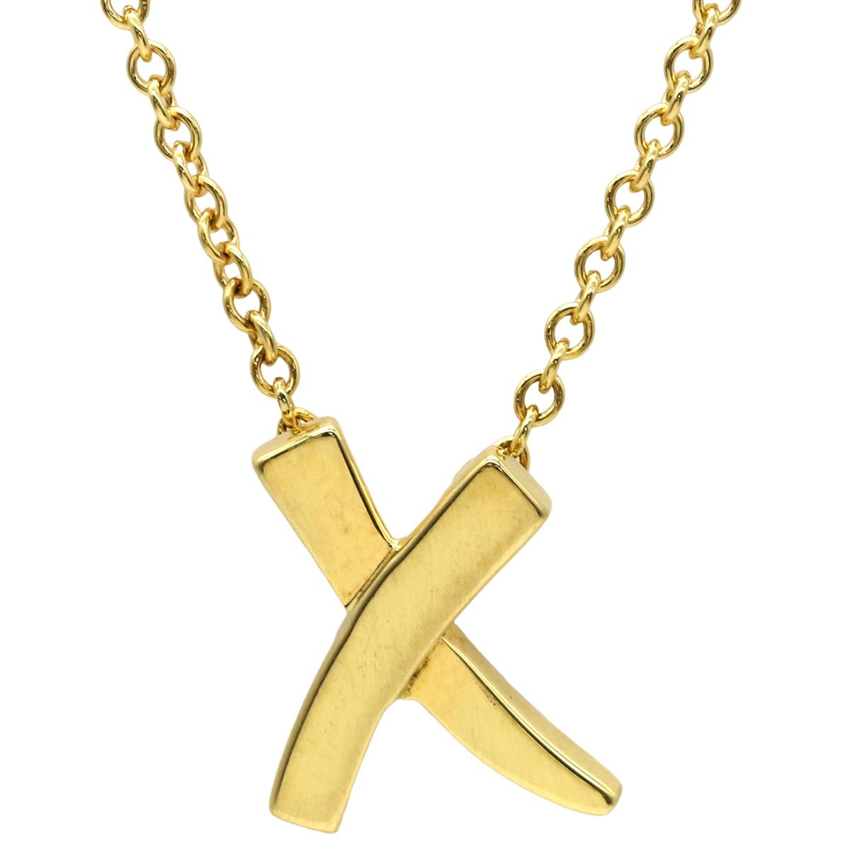ティファニー Tiffany & Co ネックレス Xペンダント キス K18YG