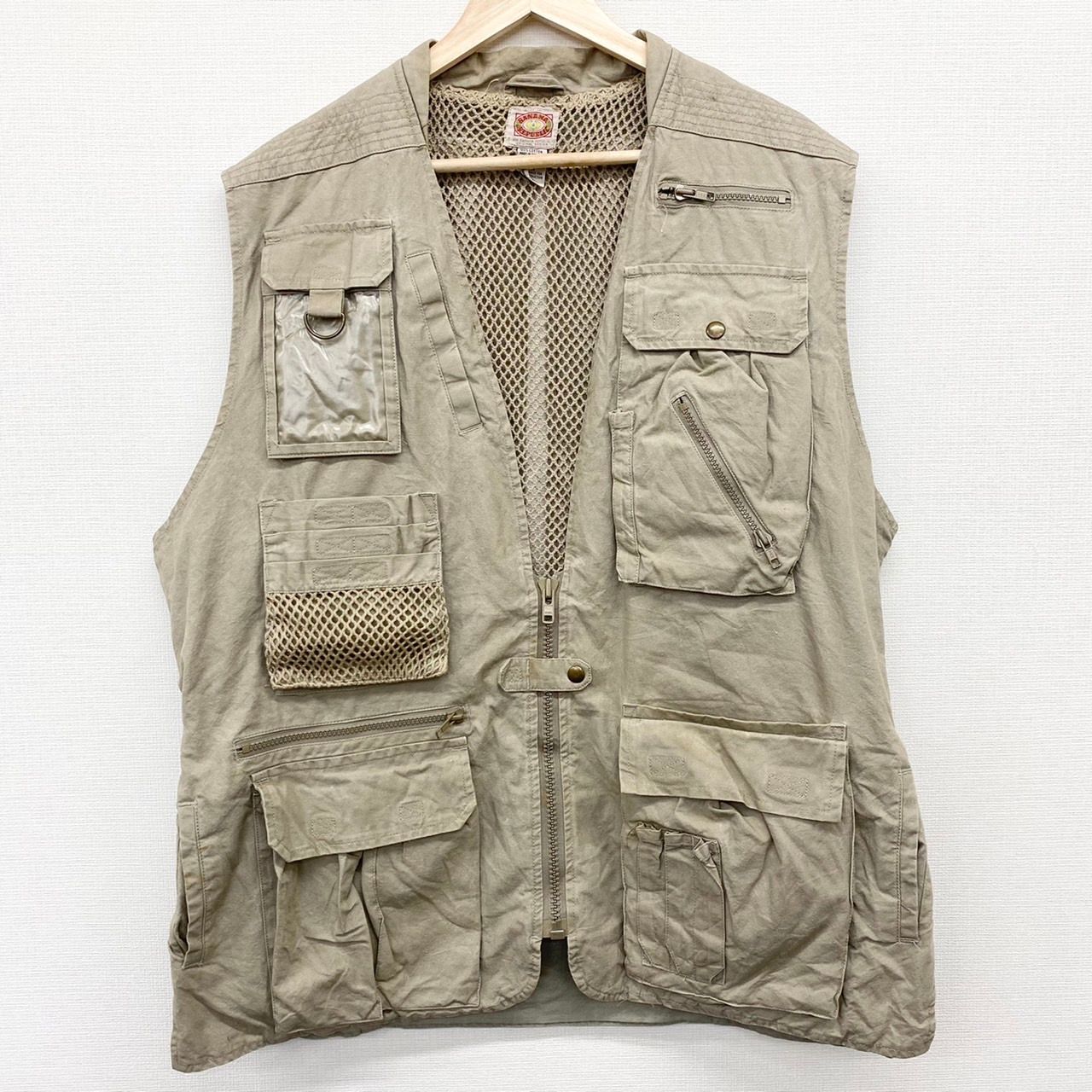 80s BANANA REPUBLIC コットンベスト フィッシング柄 80s BANANA REPUBLIC コットンベスト フィッシング柄