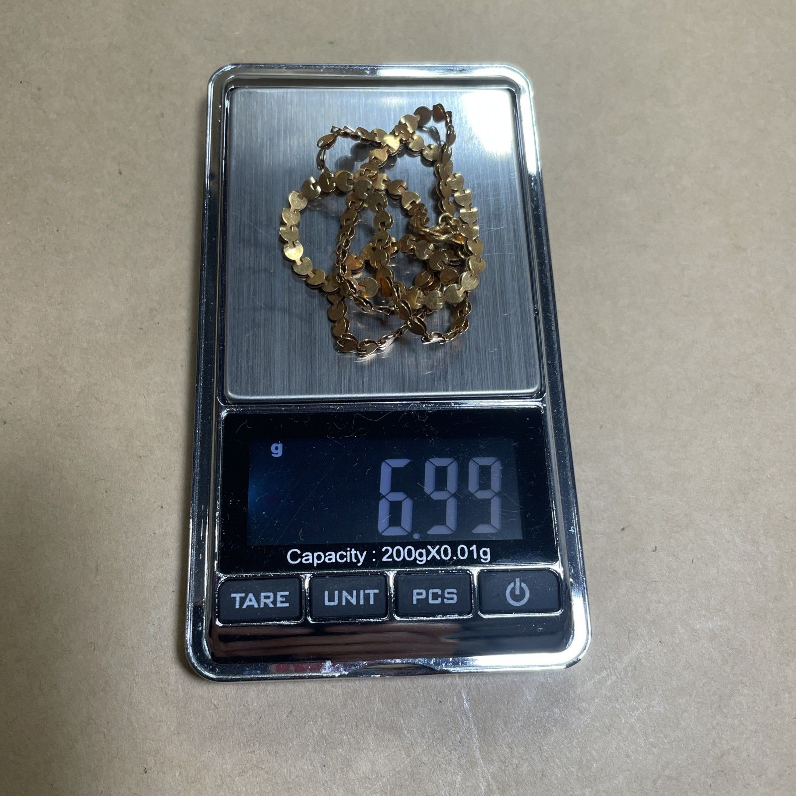 ✨極美品刻印 750 K18 ゴールド チェーンネックレス 極美品刻印 750 K18 ゴールド スティックチェーン ネックレス