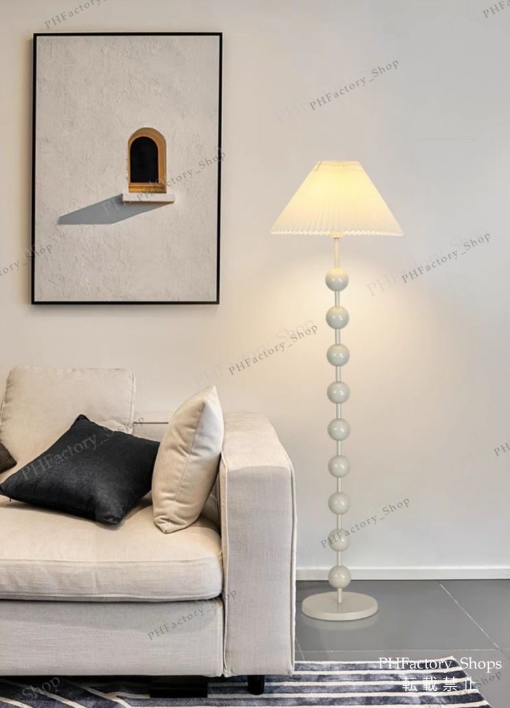 フロアライト 木製 無垢材 プリーツシェード おしゃれ 1灯 フロア