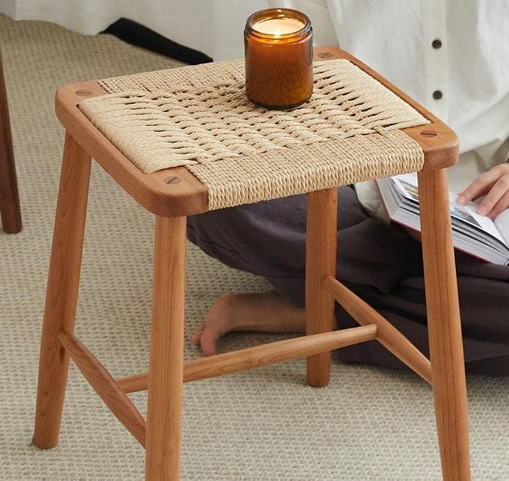 USヴィンテージ ラタン カウンターチェア スツール② 新着商品】42cm*36cm*65cm 籐製 ハイスツール ハイスツール ハイ