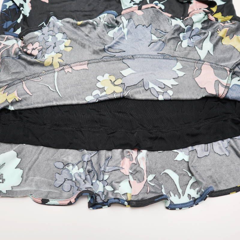 ETRO エトロ フラワー柄 レーヨン フリフリ スカート 44 マルチカラー