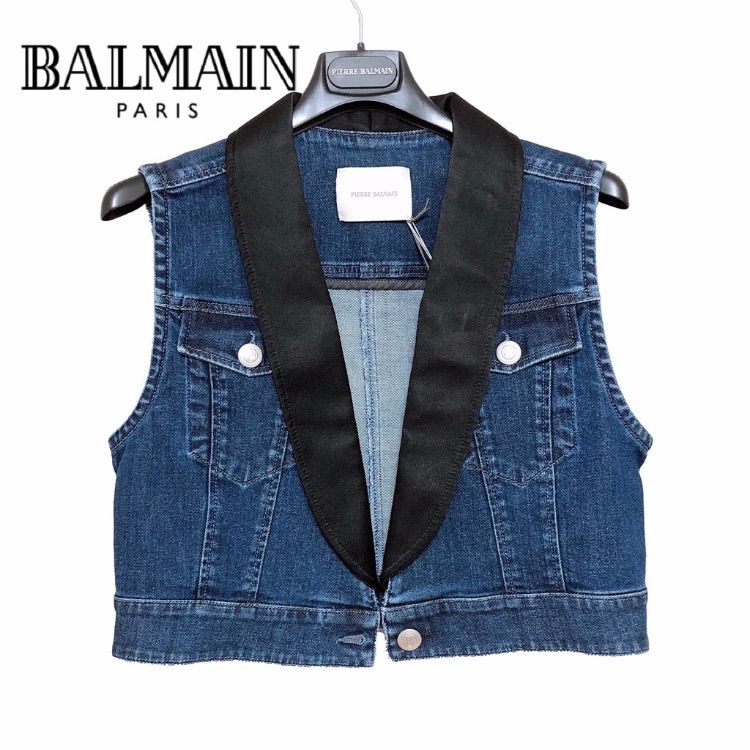 新品】確実正規品 BALMAIN バルマン デニム ベスト Gジャン ジージャン 