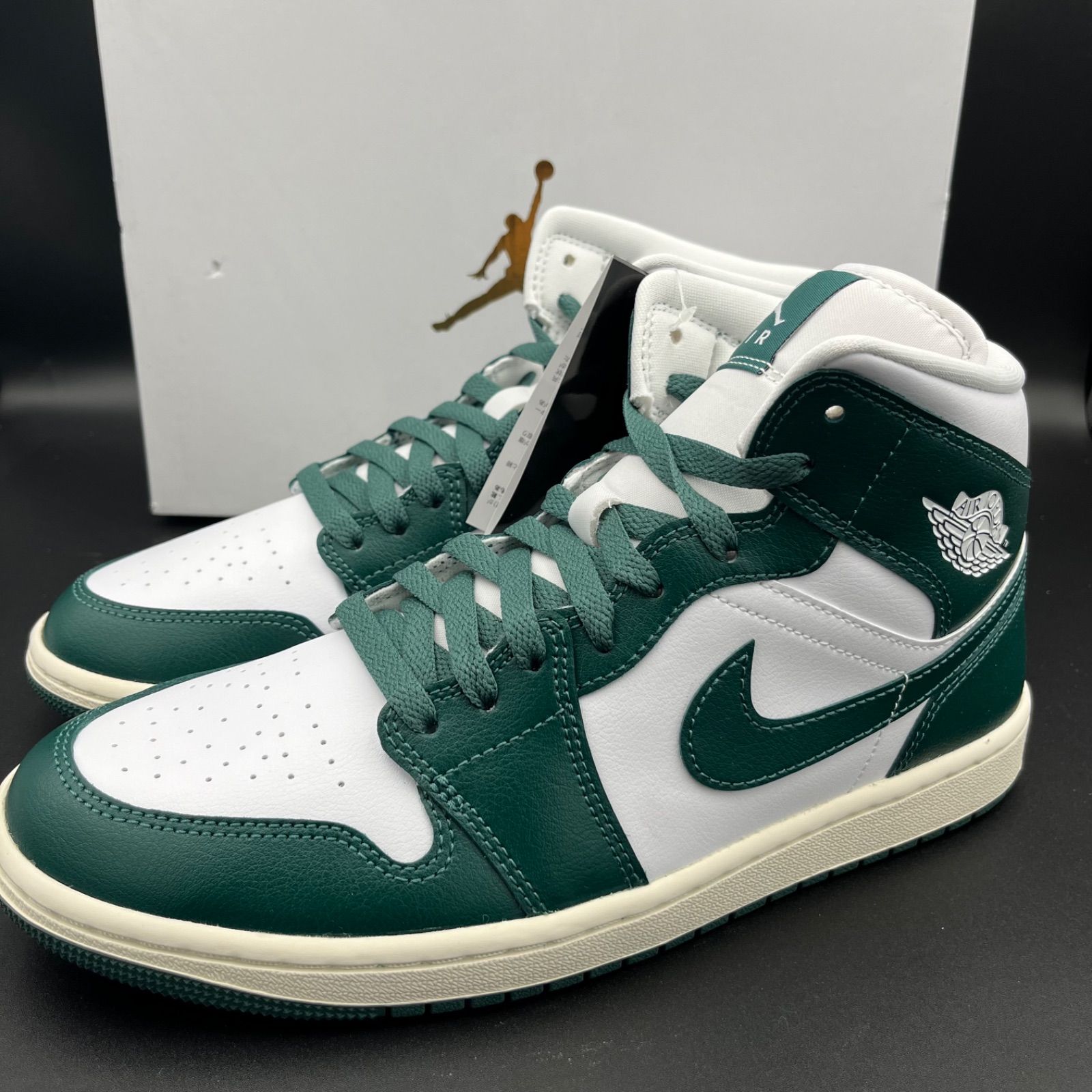 スニーカー Nike air jordan 1 mid women shoes BQ6472-133 Nike WMNS Air Jordan 1 Mid White Oxidized Green BQ6472-133