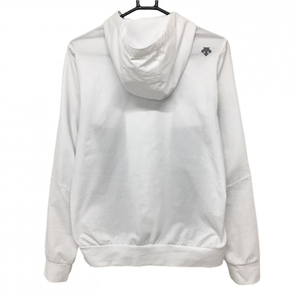 スリクソンバイデサント ジップパーカー 白×グレー 格子織生地