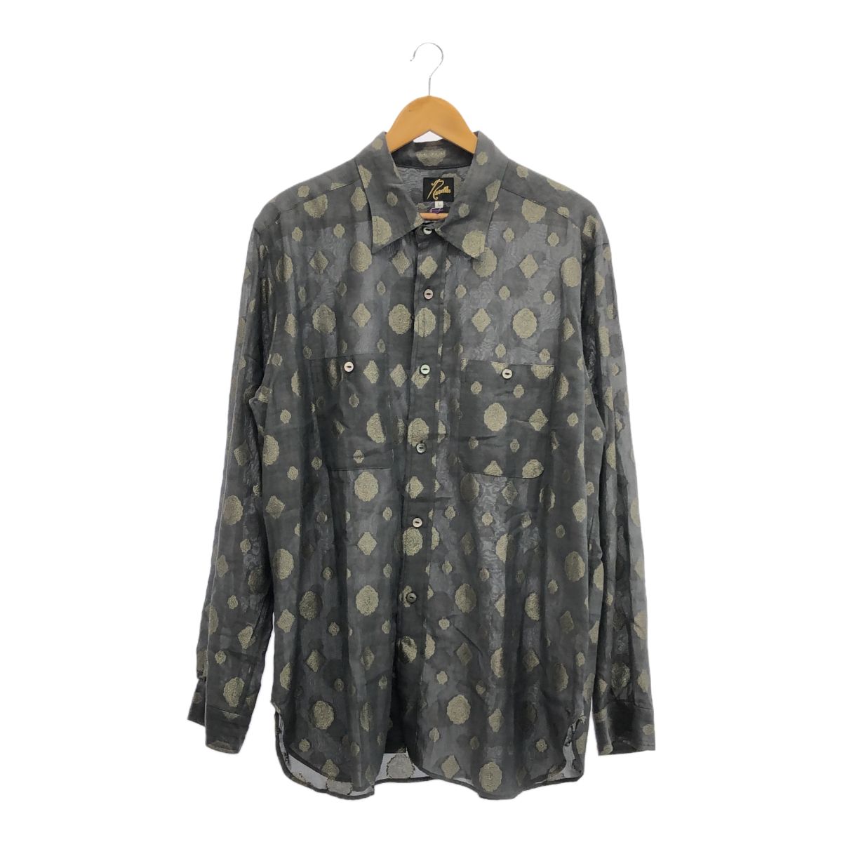 Needles ニードルズ サイズL 24SS Work Shirt CU/C/PE Lame Fine Pattern Jq OT162 タグ付 定価36,300円 ワークシャツ Needles ニードルズ サイズL 24SS Work Shirt CU/C/PE Lame Fine