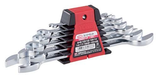 二面幅:826mm トネTONE スパナセット DS601P レッド 内容6点