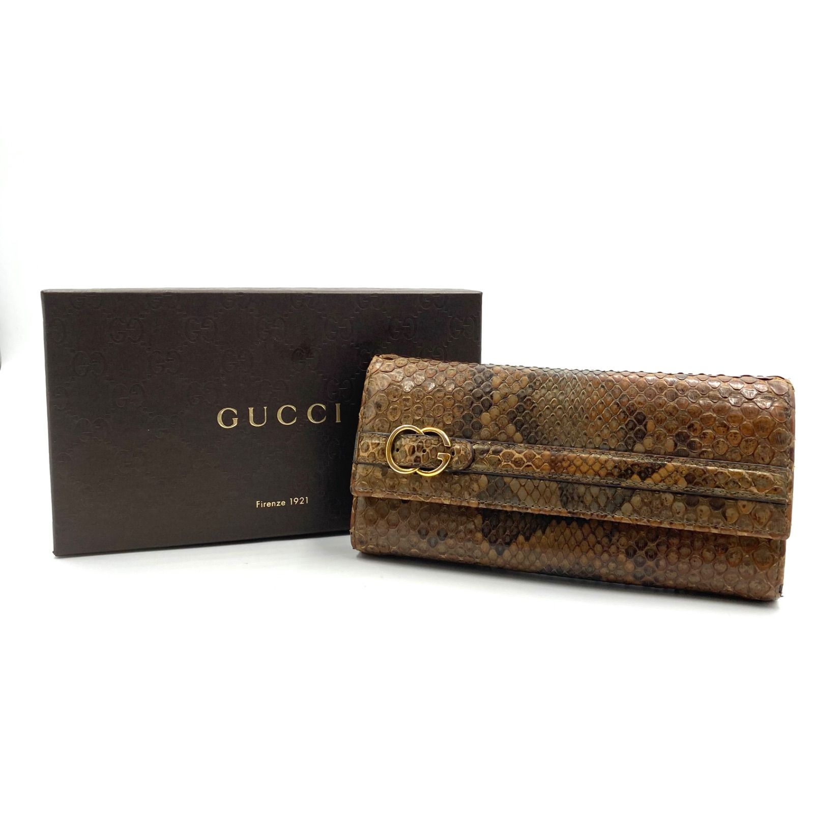 □稀少□GUCCI グッチ GGマーモント パイソンレザー 長財布 ロング 