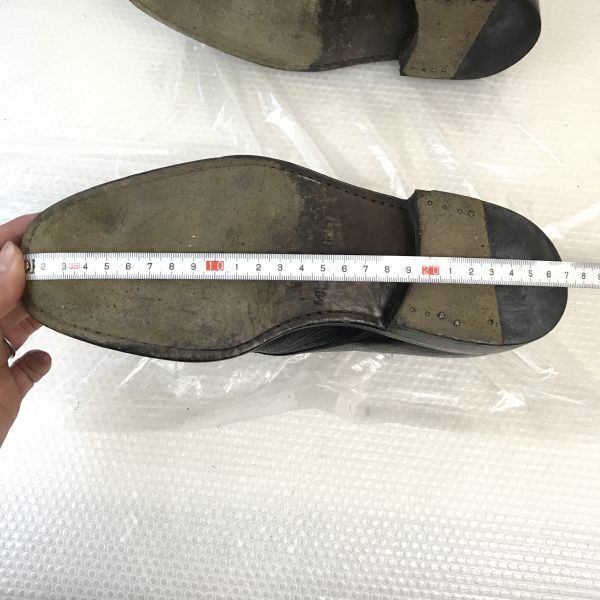  90 s Made in Italy シボ本革 グッドイヤー製法 モンクストラップ 39 24.5 黒 BLACK ビジネス Vintage dress shoes D-76 ドレス ビジネスシューズ ブーツ 革靴