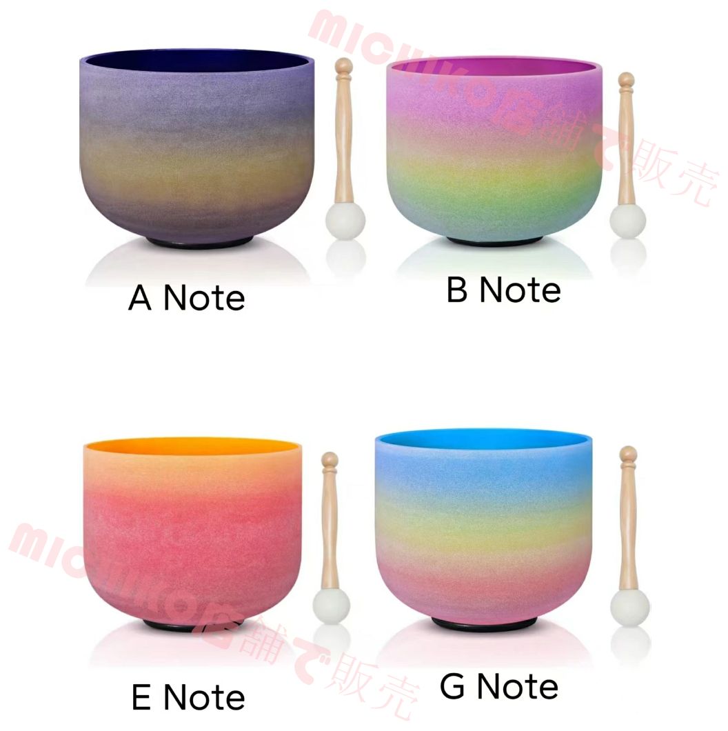 8インチ レインボーカラー チャクラ クリスタルシンギングボウル