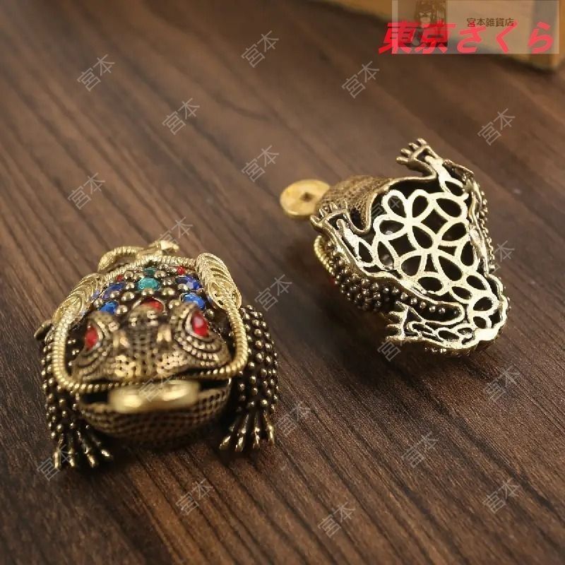 蛙 カエル 置物 オブジェ 金属 銅製 ブロンズ 高級感 財運 金運