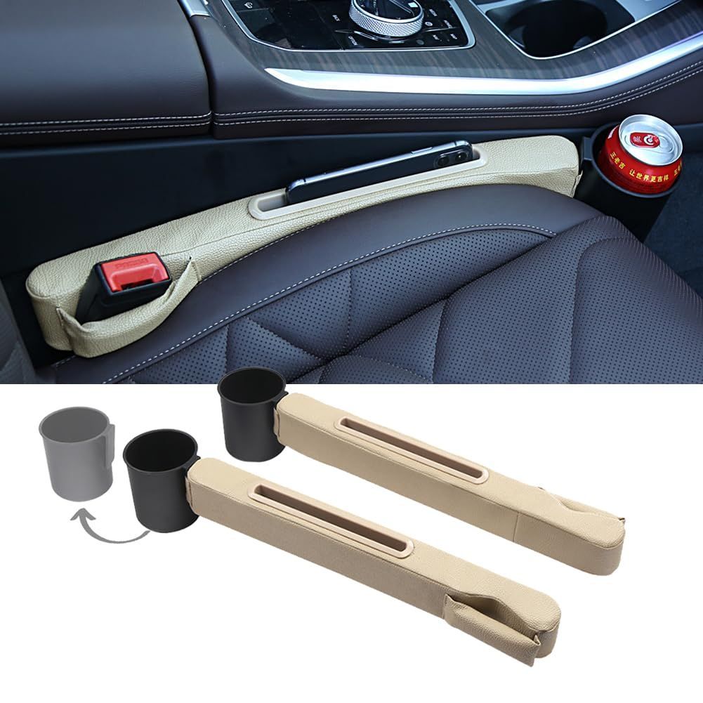 新品 OKAHITA 車 隙間クッション 車用 隙間埋め 水カップホルダー付き シートコンソール 車のシートの隙間埋め カーシートギャップフィラー 落下防止 車内 便利グッズ 幅広い車種に対応 助手