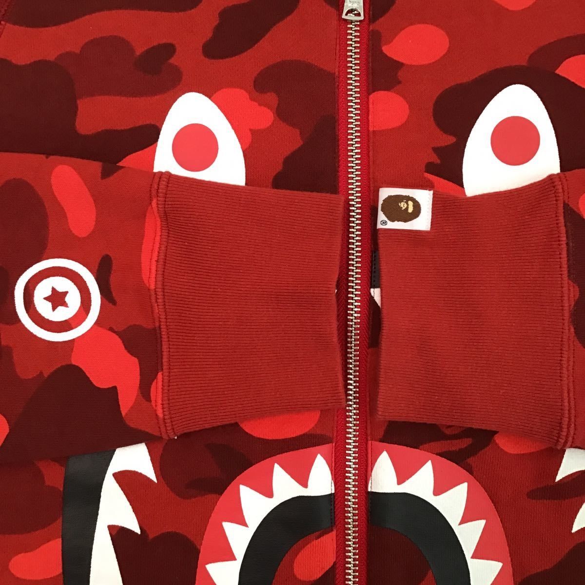 リアルジップ シャーク スウェット BAPE shark Red camo 迷彩