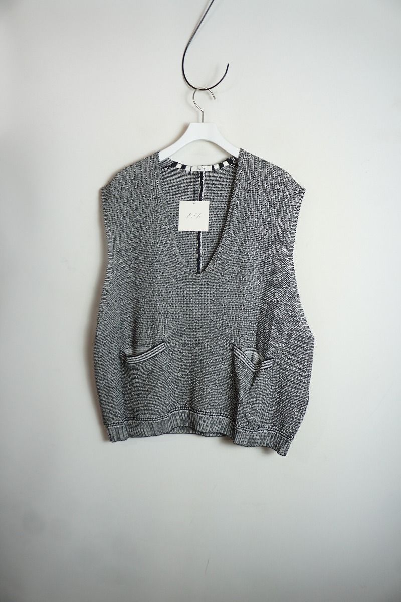 新品 24SS Saby サバイ PAPER KNIT VEST 7G Japanese paper Knit