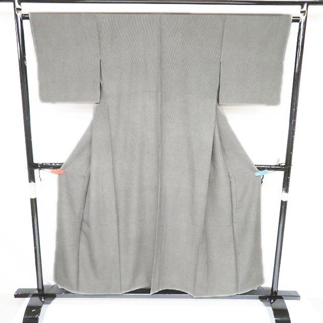 小紋 江戸小紋 着物 正絹 袷 万筋 銀座 きしや たとう紙付き 薄灰色 黒色 身丈153cm 裄64cm SA ワイド きもの北條 A1280-3