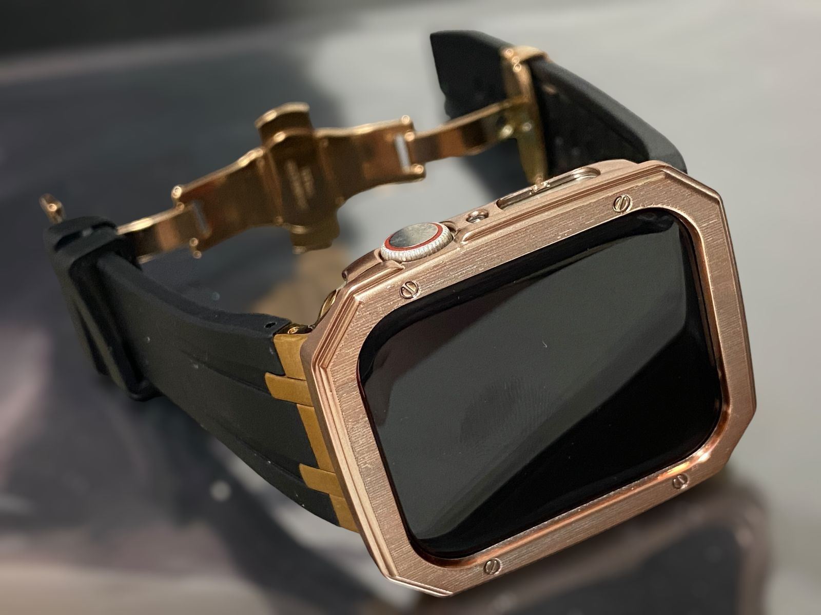 ローズ ブラック アップルウォッチ ラバーベルト Apple Watch ケース カバー 40mm 41mm 44mm 45mm 49mmApple Watch 用