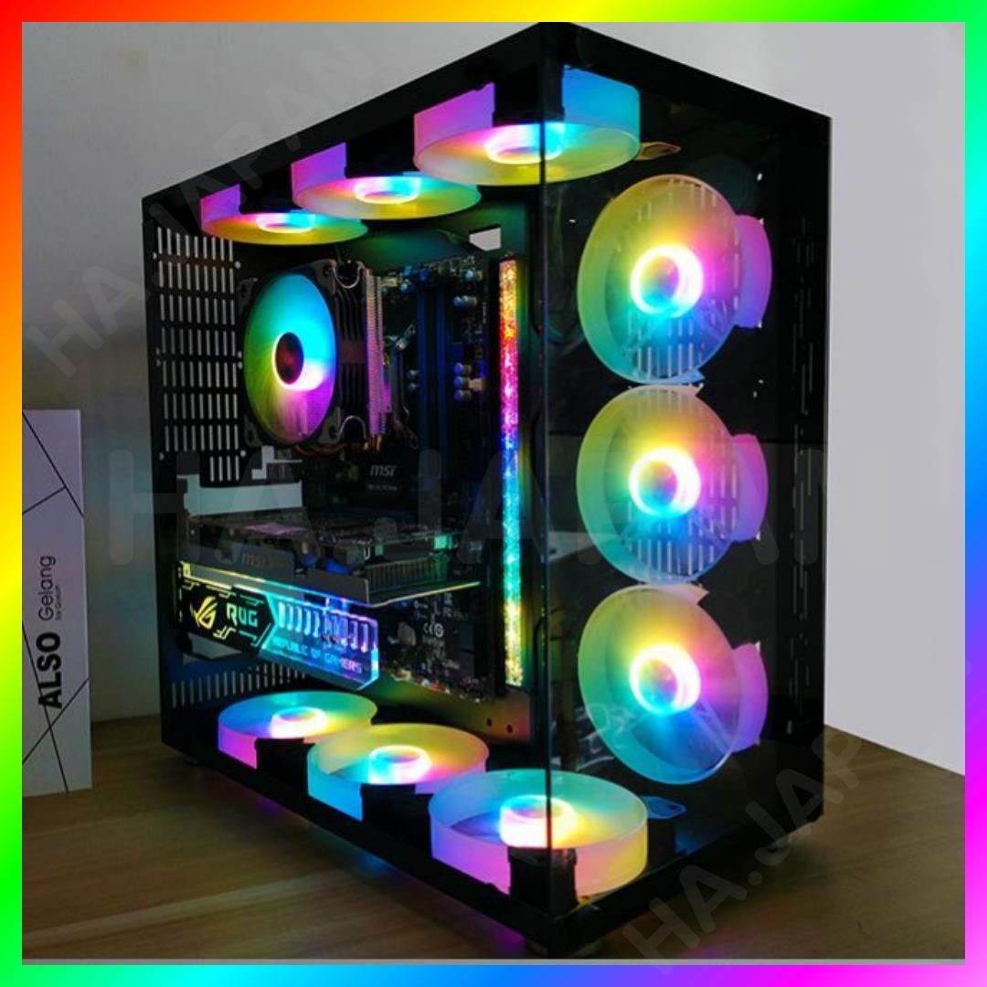 新品】 COOLMOON RGB PCケース用12cmファン6個 + ARGB 6PIN ファン