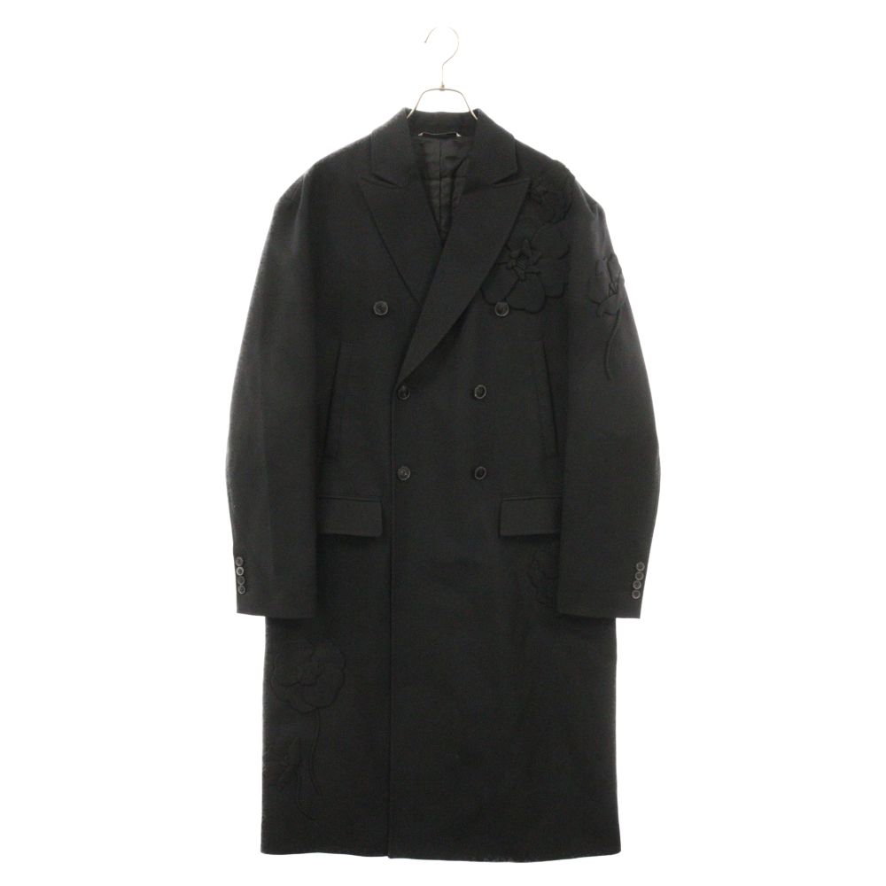 VALENTINO (ヴァレンチノ) Virgin Wool With Flowers Coat フラワー