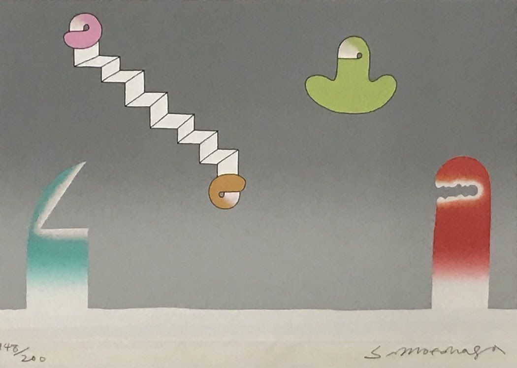 真作保証 元永定正 コンポジション シルクスクリーン 現代美術 紫緩褒章 額装 絵本作家 抽象画家 148|200 サイン有り R6-0057me