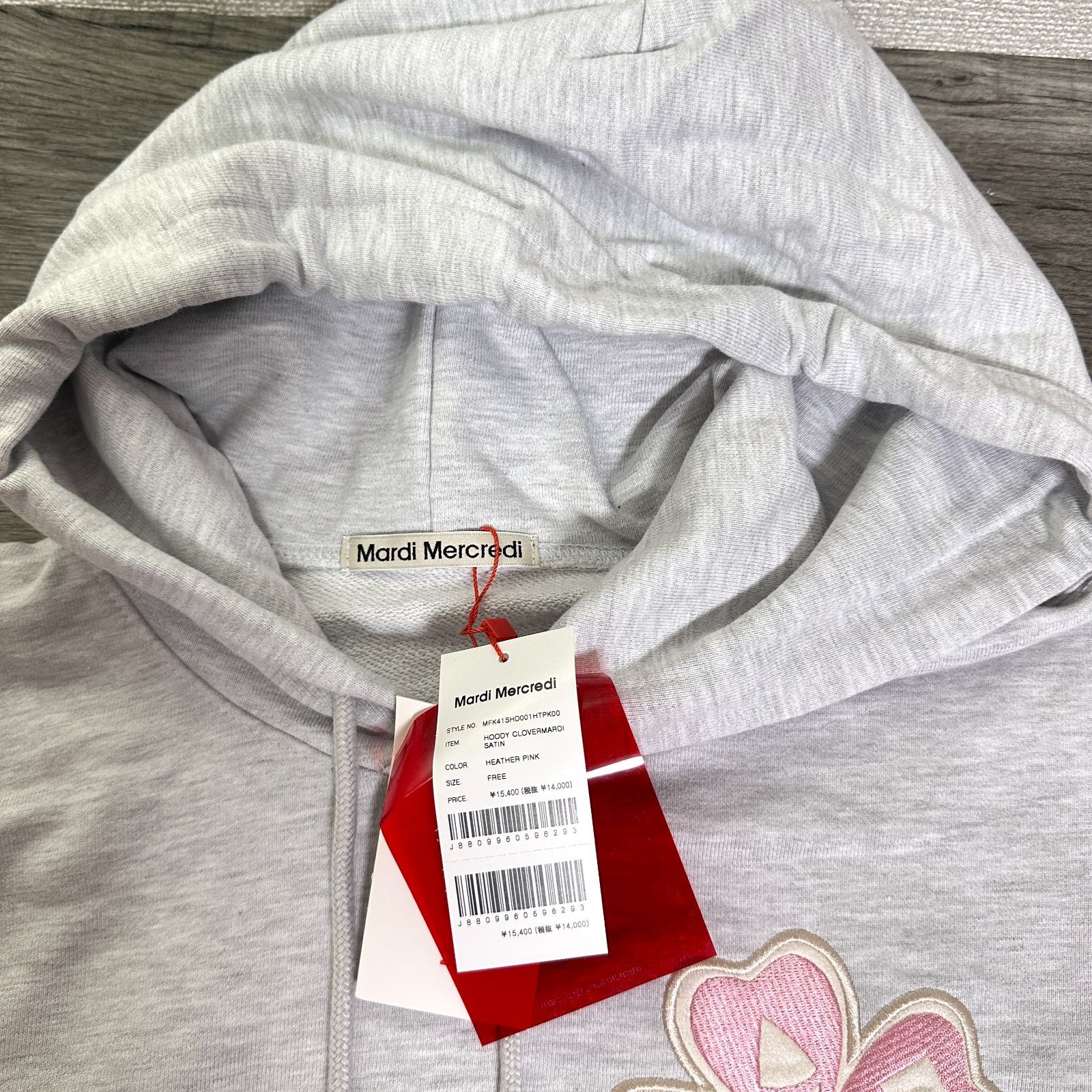 タグ付 MARDI MERCREDI マルディメクルディ 24SS HOODY CLOVERMARDI 