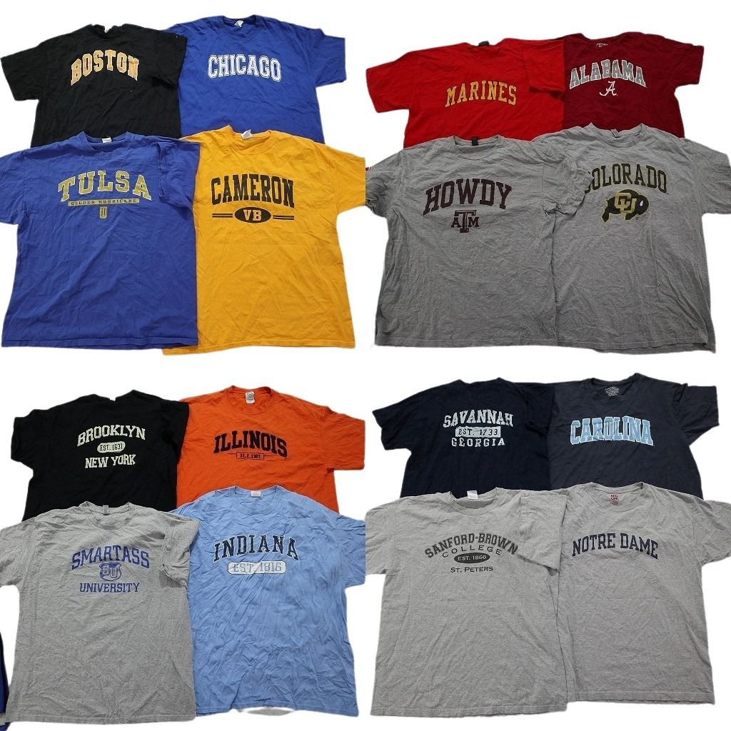 古着卸 カレッジ風 半袖Tシャツ 16枚セット メンズ XL シカゴ大学 スタンフォード大学 カロライナ大学 古着 NA2645